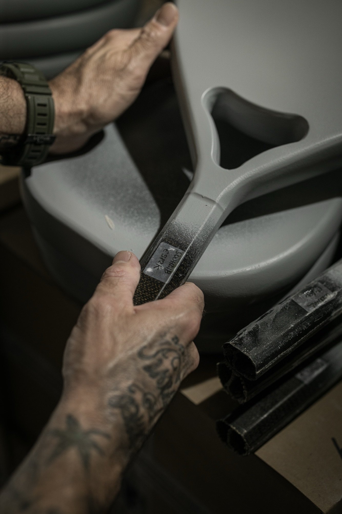 Hand-finishing process at Padelsmith